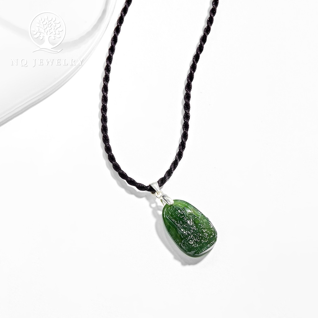 Dây chuyền phật bản mệnh xanh ngọc 1.7x1.2cm - NQ Jewelry