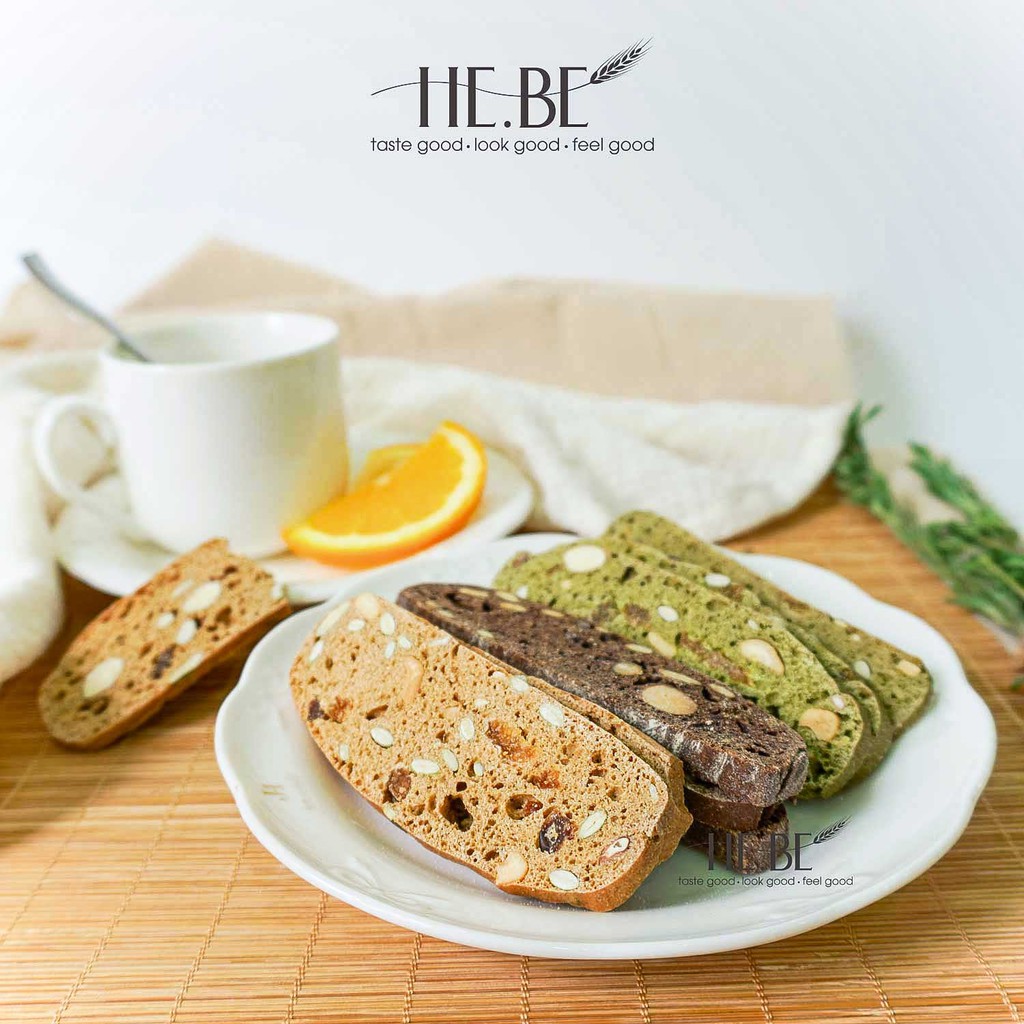 Bánh BISCOTTI Nguyên Cám Ăn Kiêng Lành Mạnh 100% HEBEKERY by HEBE - Bánh Ngũ Cốc Dinh Dưỡng Ăn Kiêng