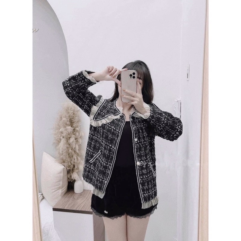 Áo dạ tweed có ảnh thật