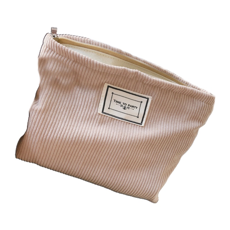 Túi Đựng Mỹ Phẩm Trang Điểm Màu Trơn Siêu Mềm Khóa Kéo Tiện Dụng Cho Nữ