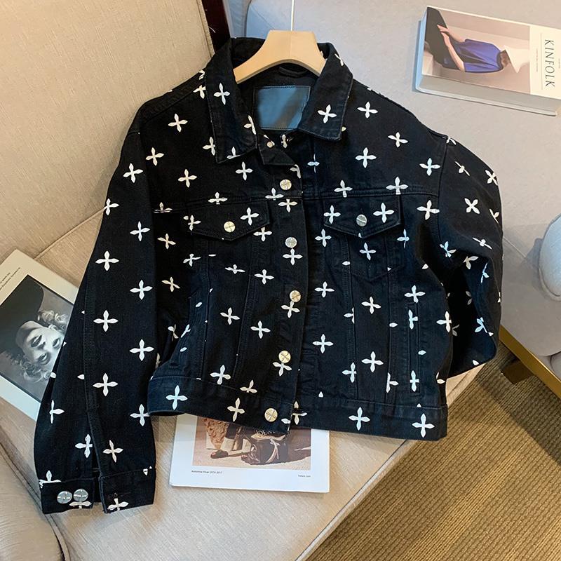 Áo Khoác denim Dáng Rộng Thiết Kế Mới Thời Trang Mùa Xuân Theo Phong Cách Hồng Kông