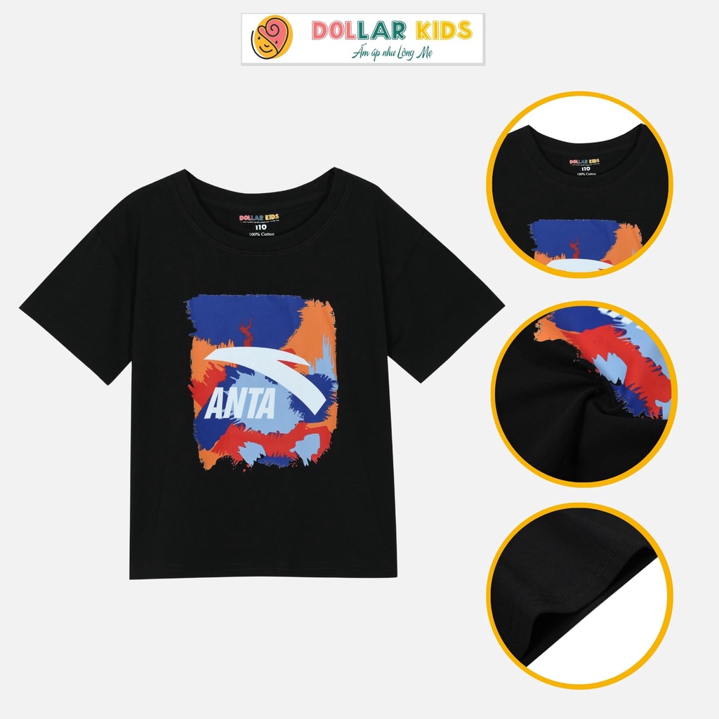 [Mã APANTA giảm 10% đơn 99K] Áo Phông Cộc Tay Dollar Kids Cho Bé Trai (3 - 10Tuổi) 100%Cotton Vải Co Giãn Thoáng Mát