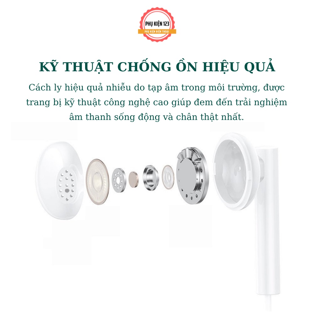 Tai nghe có dây Wekome YA-01 kiểu dáng earbud tích hợp đàm thoại, micro, âm thanh