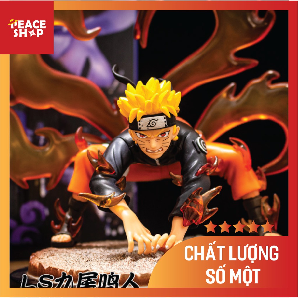 Mô Hình Naruto Cao 20cm Trạng Thái Chiến Đấu Jinchuriki Cửu Vĩ Shippuuden Figure Manga Anime Decor Bàn Học Bàn Làm Việc