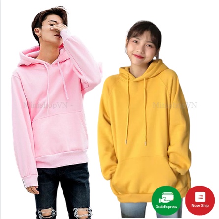 Áo hoodie unisex / Áo nỉ trơn form rộng phong cách ulzzang