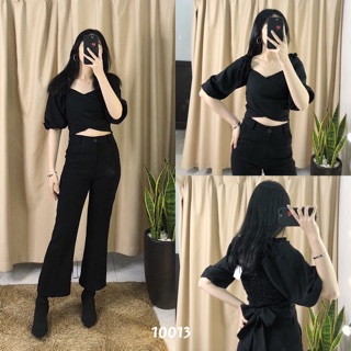 Áo xoắn ngực nơ eo
