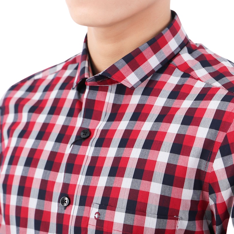 Áo sơ mi dài tay nam Owen Bamboo Slimfit Đỏ caro - AS80774D