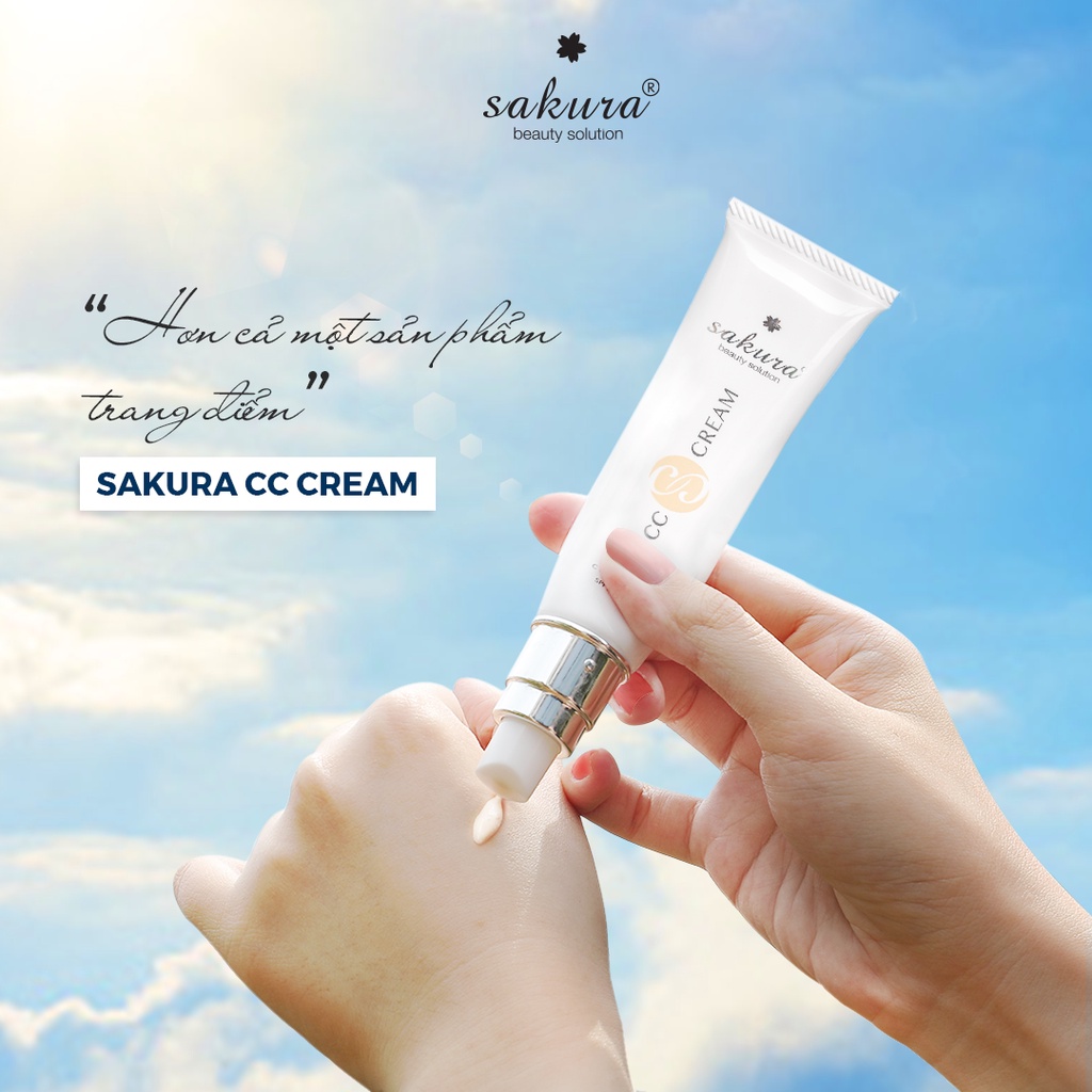 Kem trang điểm, chống nắng đa năng Sakura CC Cream Flawless Control Base SPF50+ PA++++ 40ml
