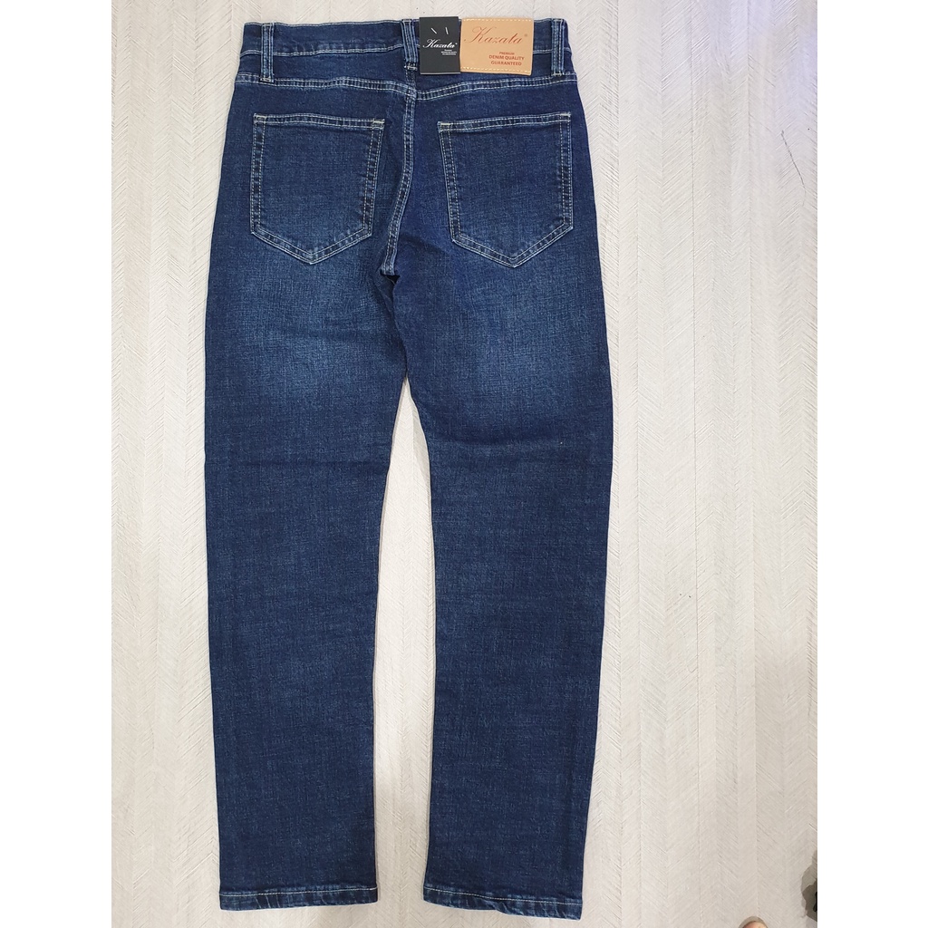 Quần Jean Nam Cao Cấp Xanh Đậm VNXK KAZATA Co Giãn Quần Bò Nam Vải Không Phai