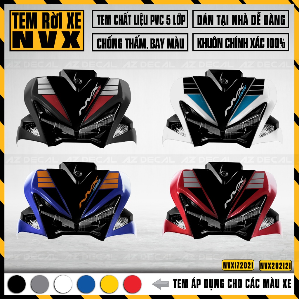 Tem Rời Xe Yamaha NVX Các Đời 2017-2021 | NVX21 | Chất Liệu Decal Chế Dán Xe Chống Nước, Không Phai Màu, Dễ Sử Dụng