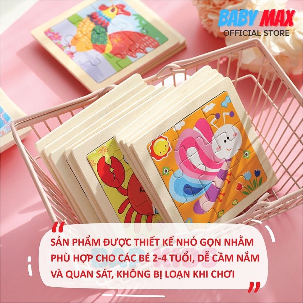 Tranh ghép hình cho bé 9 đến 1000 mảnh ghép gỗ xếp hình - Đồ chơi gỗ giáo dục thông minh BABY MAX