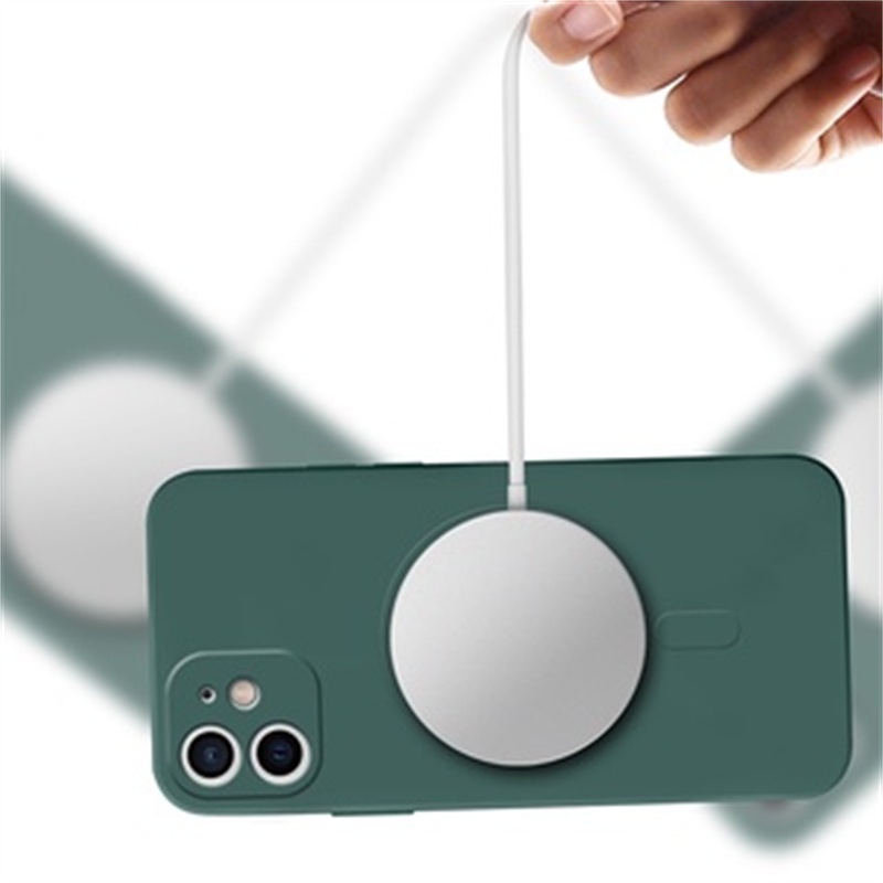 Ốp Điện Thoại Silicon Khung Vuông Từ Tính Bảo Vệ Camera Cho iPhone 11 12 Pro Max 13 Mini X Xs Max Xr 7 8 Plus