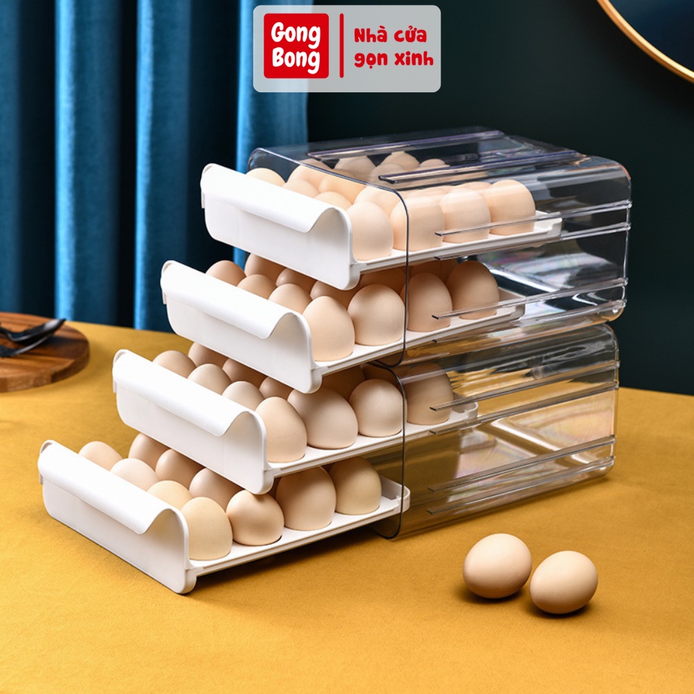 Khay đựng trứng 2 tầng 32 ô tiện dụng cất trữ tủ lạnh an toàn