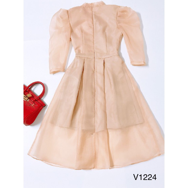 [ xả kho ] MiD Đầm voan hai lớp V1254 tay lỡ thiết kế Mie Design kèm ảnh thật