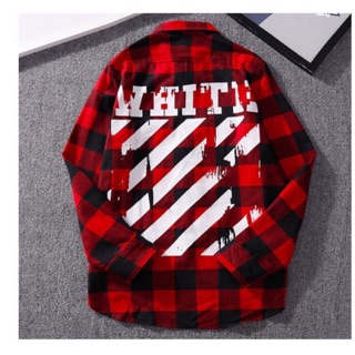 Áo sơ mi caro in Off White cực chất