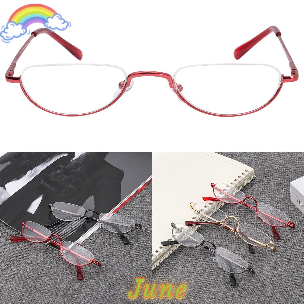 JUNE Unisex Eyeglasses Flexible Portable +1.00~+4.0 Diopter Reading Glasses New Fashion Ultra Light Resin Eye wear Spring Hinge Metal Magnifying...