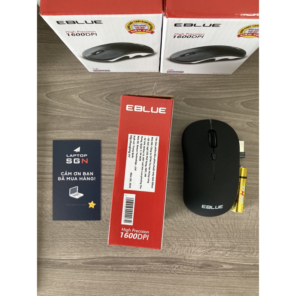 Chuột không dây EBLUE EMS816 Chính hãng, bấm êm, chạy mượt