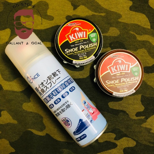 Combo lọ xịt khử mùi giày dép và Xi Kiwi chính hãng