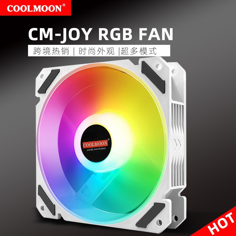 Combo 6 Quạt làm mát Case Coolmoon CM-JOY RGB 12cm (Trắng)