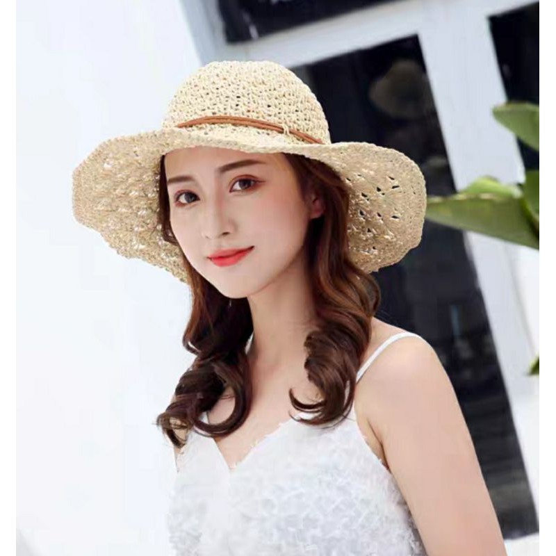 Mũ đi biển rộng vành gấp gọn, nón đi biển rộng vành gấp gọn