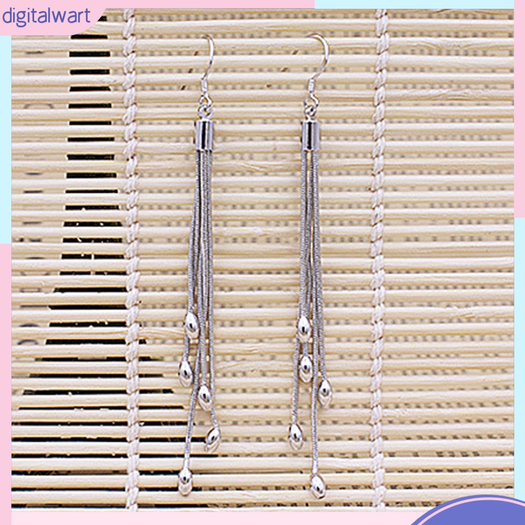 Đôi khuyên tai dáng dài tua rua đính hạt ngọc tròn nhân tạo sang trọng thời trang cho nữ