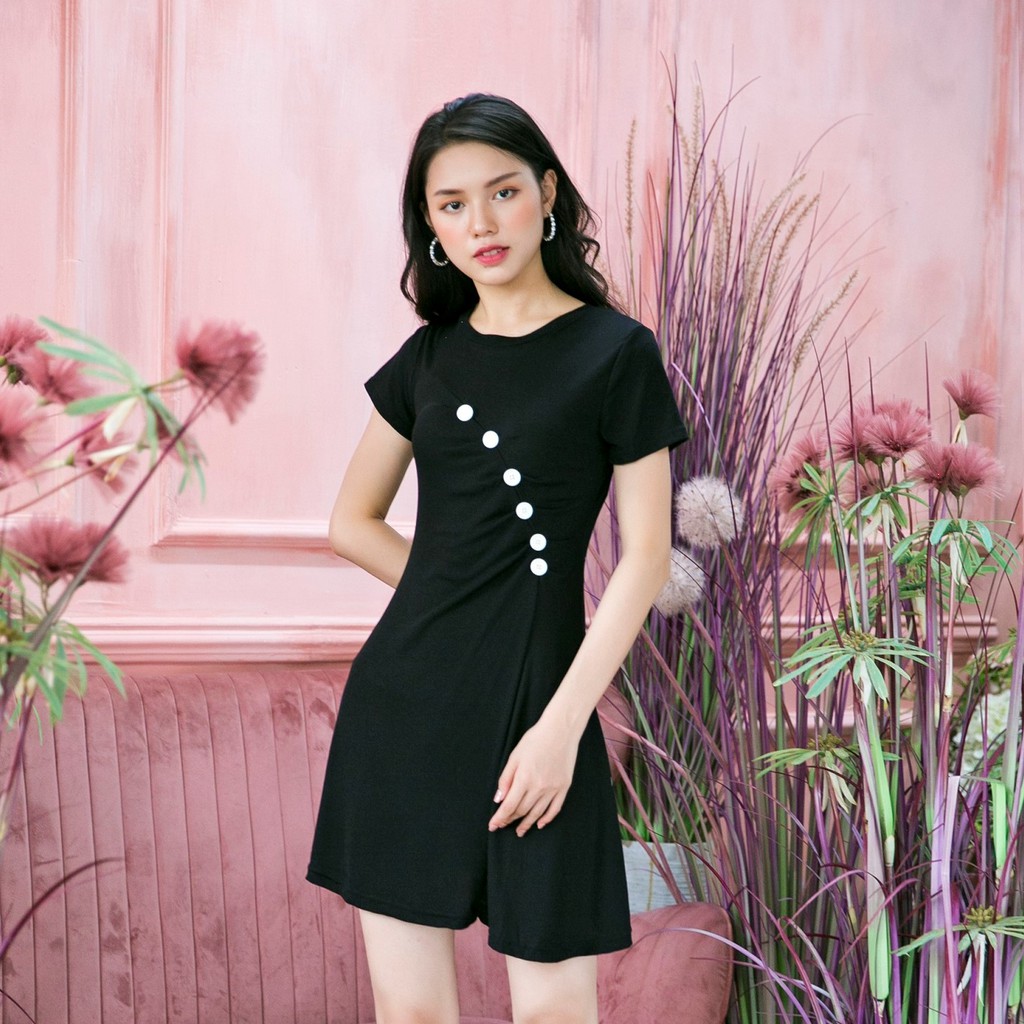 Đầm thun cúc lệch IFU 05-2834