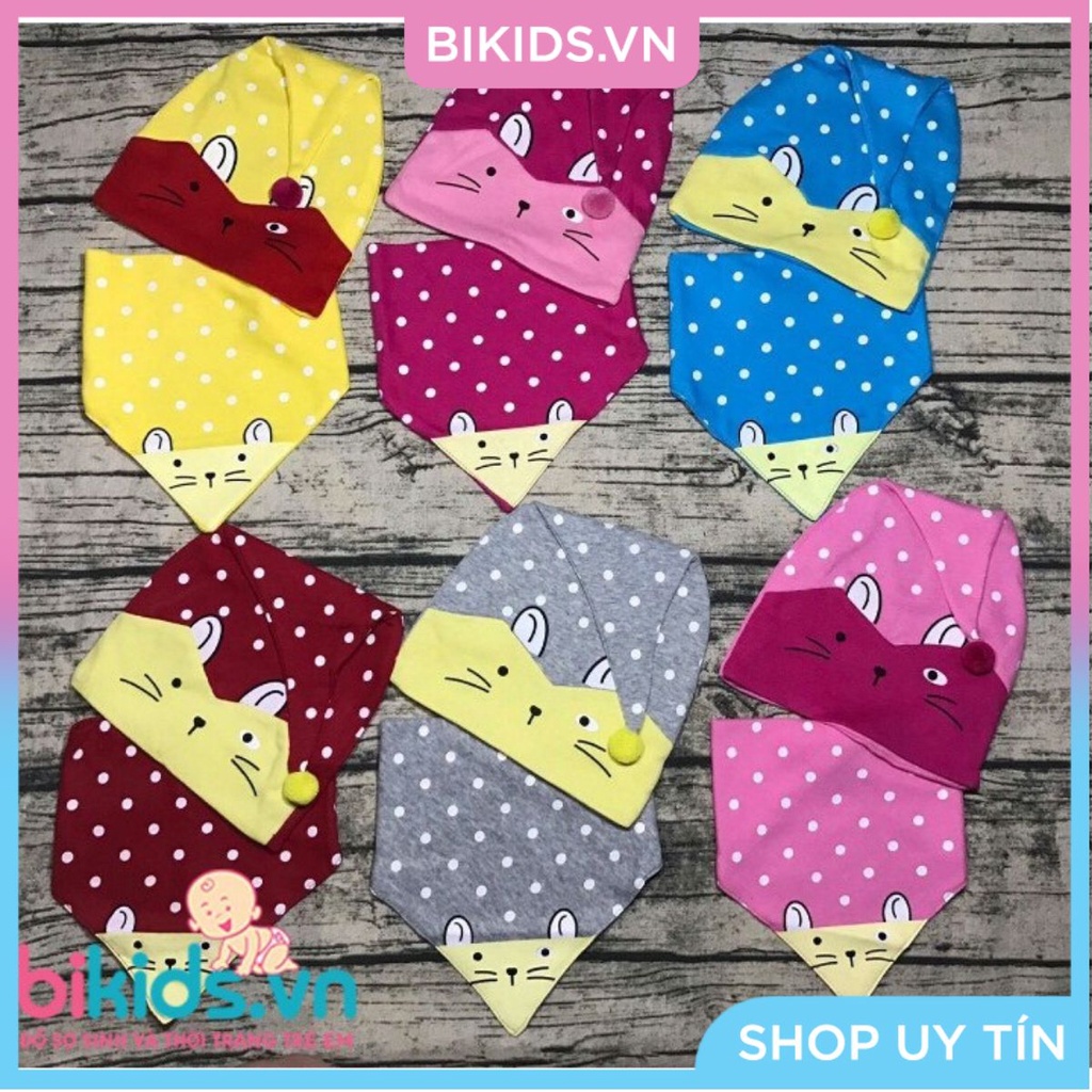 Bộ khăn mũ Cotton Việt Nam bé gái