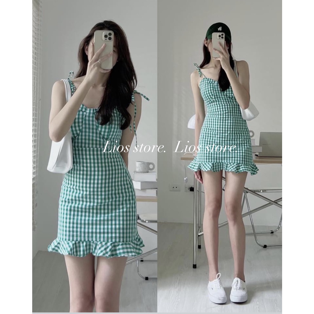 Váy 2 dây có dây điều chỉnh xinh xắn phong cách HÀn Quốc