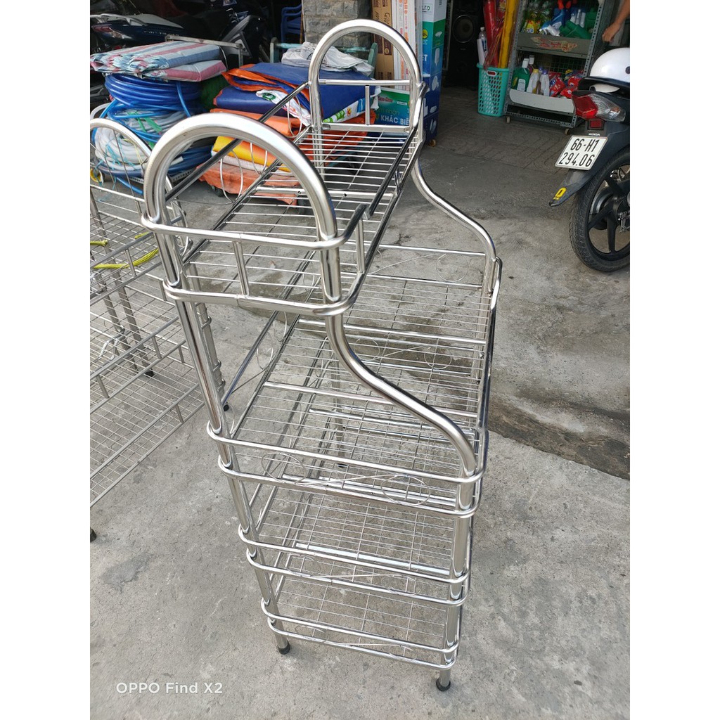 Kệ chén đứng Inox 201 - Kiểu cầu thang 40x60