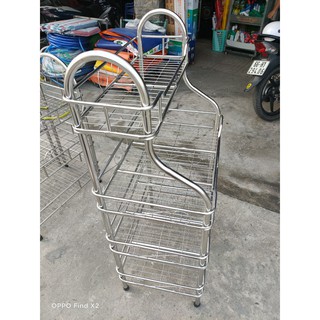 Kệ chén đứng Inox 201 - Kiểu cầu thang 40x60