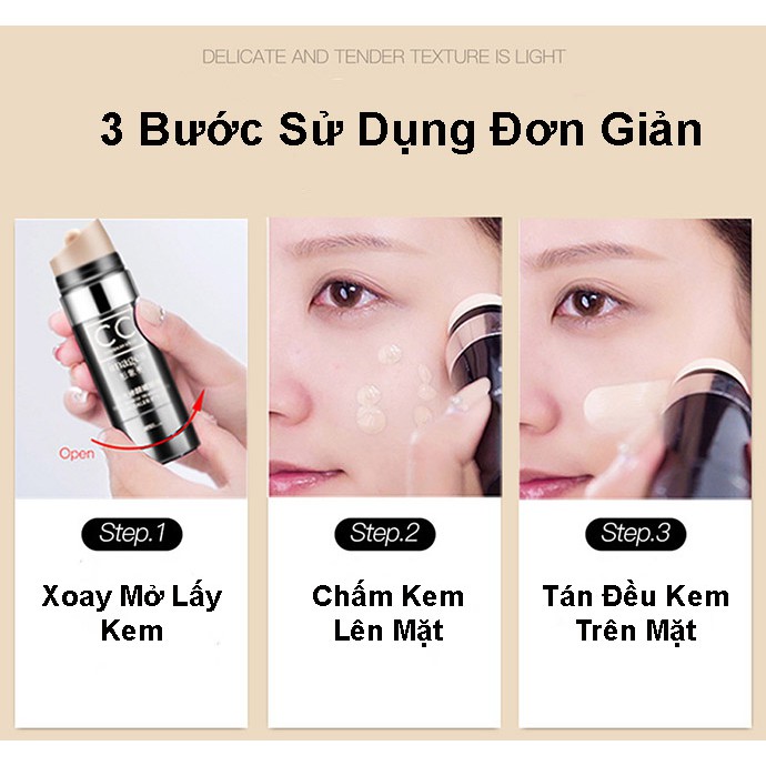 Kem Nền Trang Điểm Che Khuyết Điểm CC Concealer Sticks Làm Sáng Hồng Da Dưỡng Ẩm Lâu Trôi MS6007