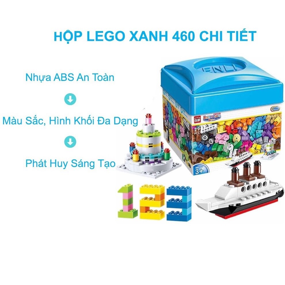 Đồ chơi xếp hình lego - Đồ chơi giáo dục cho bé, Bộ đồ chơi sáng tạo 460 chi tiết