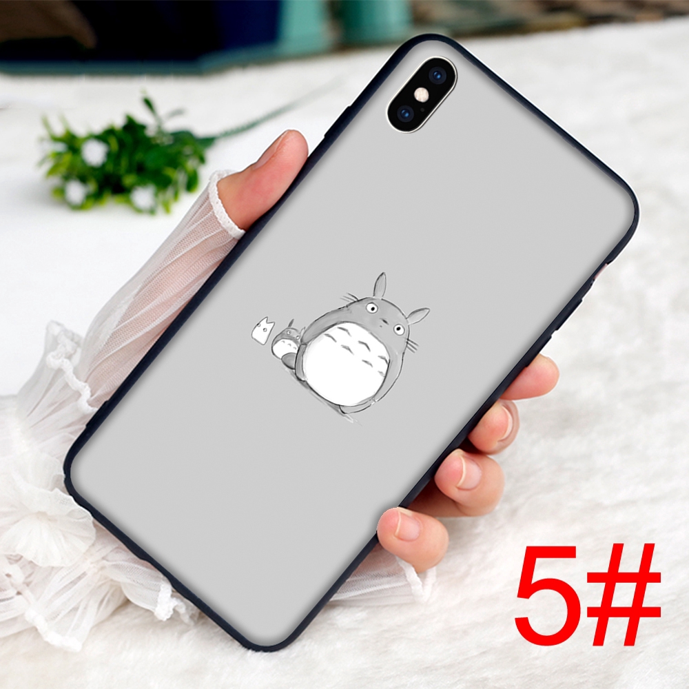 Ốp điện thoại mềm vẽ hình nhân vật Totoro dành cho iPhone XS Max XR X 7 8 6 6S Plus 5 5S SE