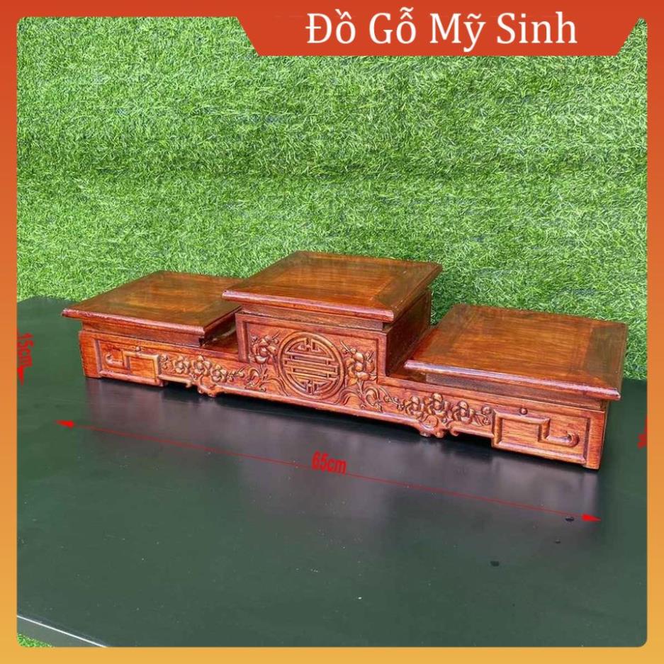 Đế Tam Cấp Đôn Gỗ Tam Cấp thờ gỗ hương cao cấp để bát hương tượng sơn pu bóng, Đồ gỗ nội thất Mỹ Sinh gia đình