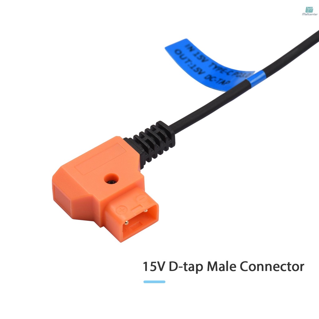 Dây Cáp Điện Đầu Đực 15V PD3.0 USB Type-C Sang Đầu Đực 15V Cho Pin V-mount