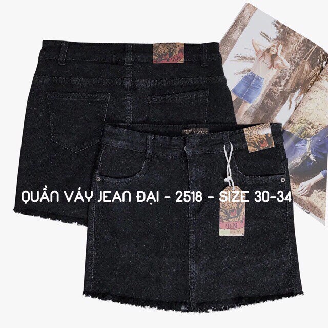 Quần jean nữ quần váy cạp cao chất bò jean thun co dãn màu xanh