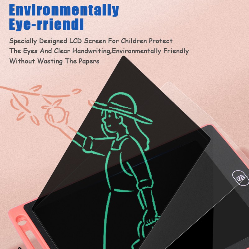 Bảng viết tự xoá-vẽ Dllencase A003 màn hình lcd điện tử thông minh cho bé 6.5 inch 8.5 inch 10 inch 12 inch kèm bút
