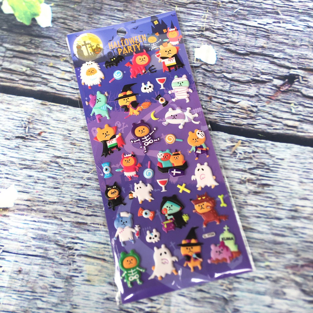 Sticker Hình dán nổi 3D Party Halloween cho bé Bìa 22x10cm