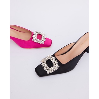 22176 - cao gót ivy satin closed toe mules