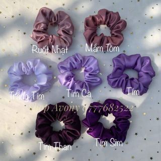 💕 Cột tóc vải Scrunchies vải phi sắc màu