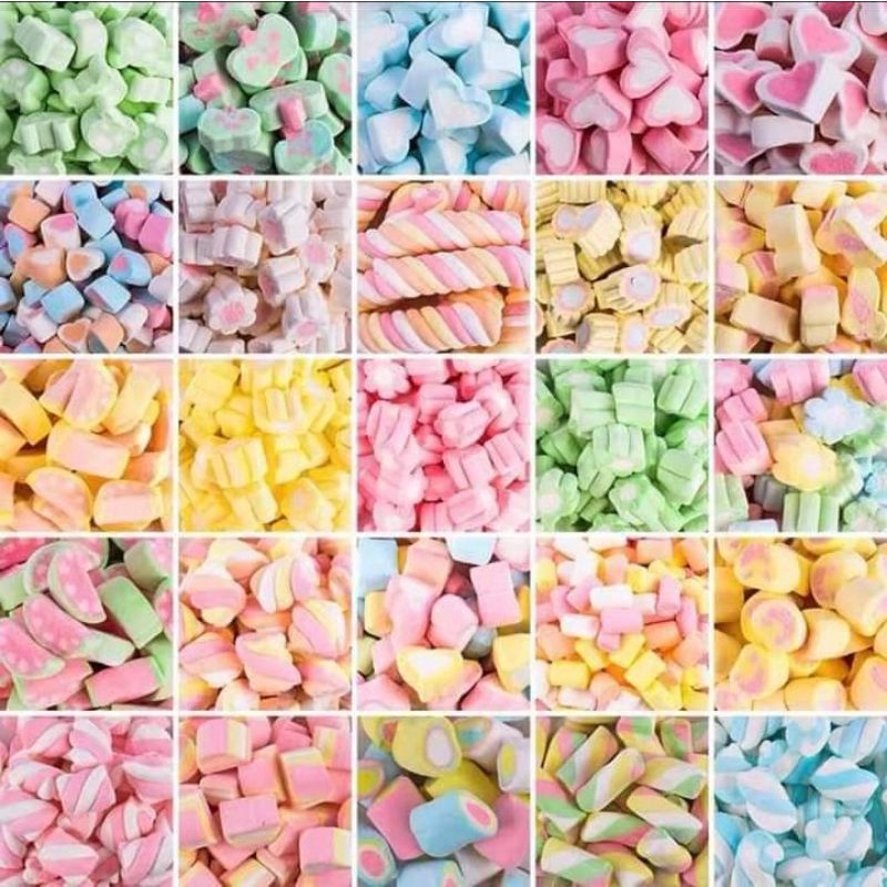 Kẹo bông gòn Marshmallow đủ vị, xốp mềm, dẻo thơm -100gr