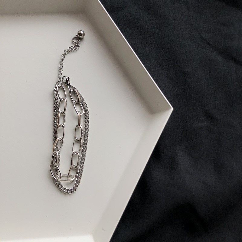 Vòng Tay Hai Lớp Phong Cách Hip Hop Thời Trang Cho Cặp Đôi