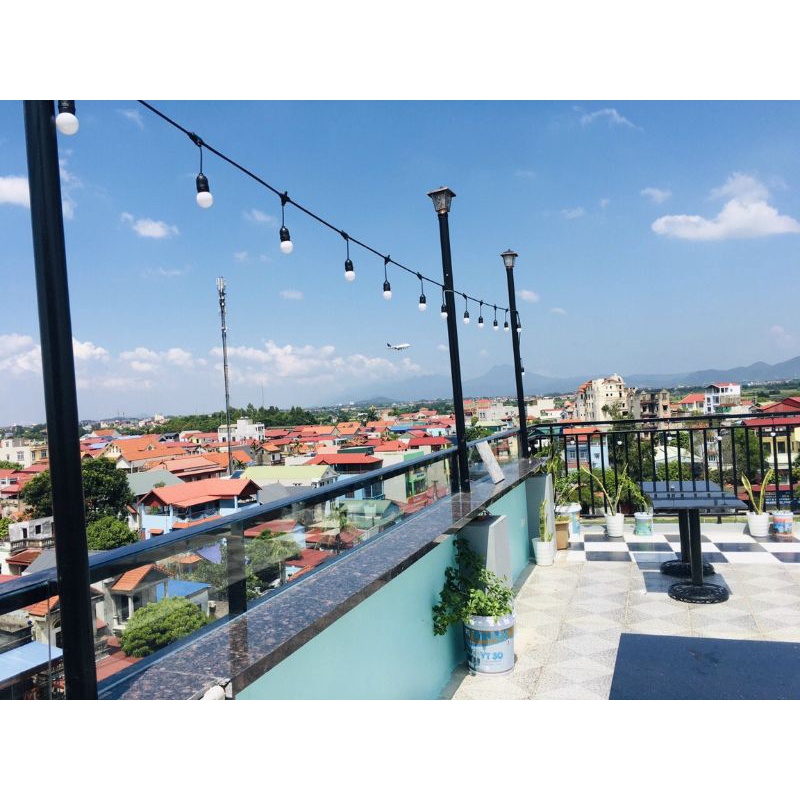 Dây bóng đèn trang trí ngoài trời 10 mét 20 bóng, đèn led trang trí cửa hàng loại chống nước
