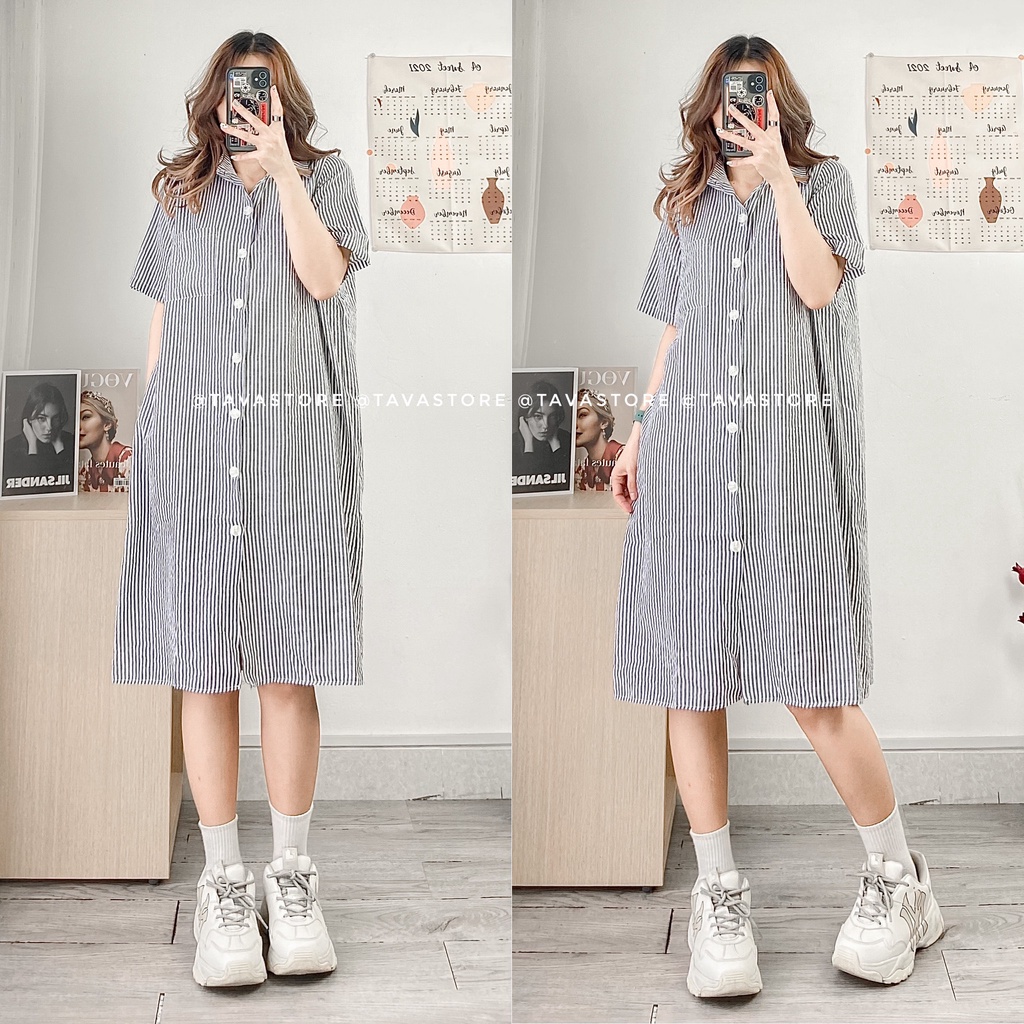 Đầm sơmi kẻ sọc 5150