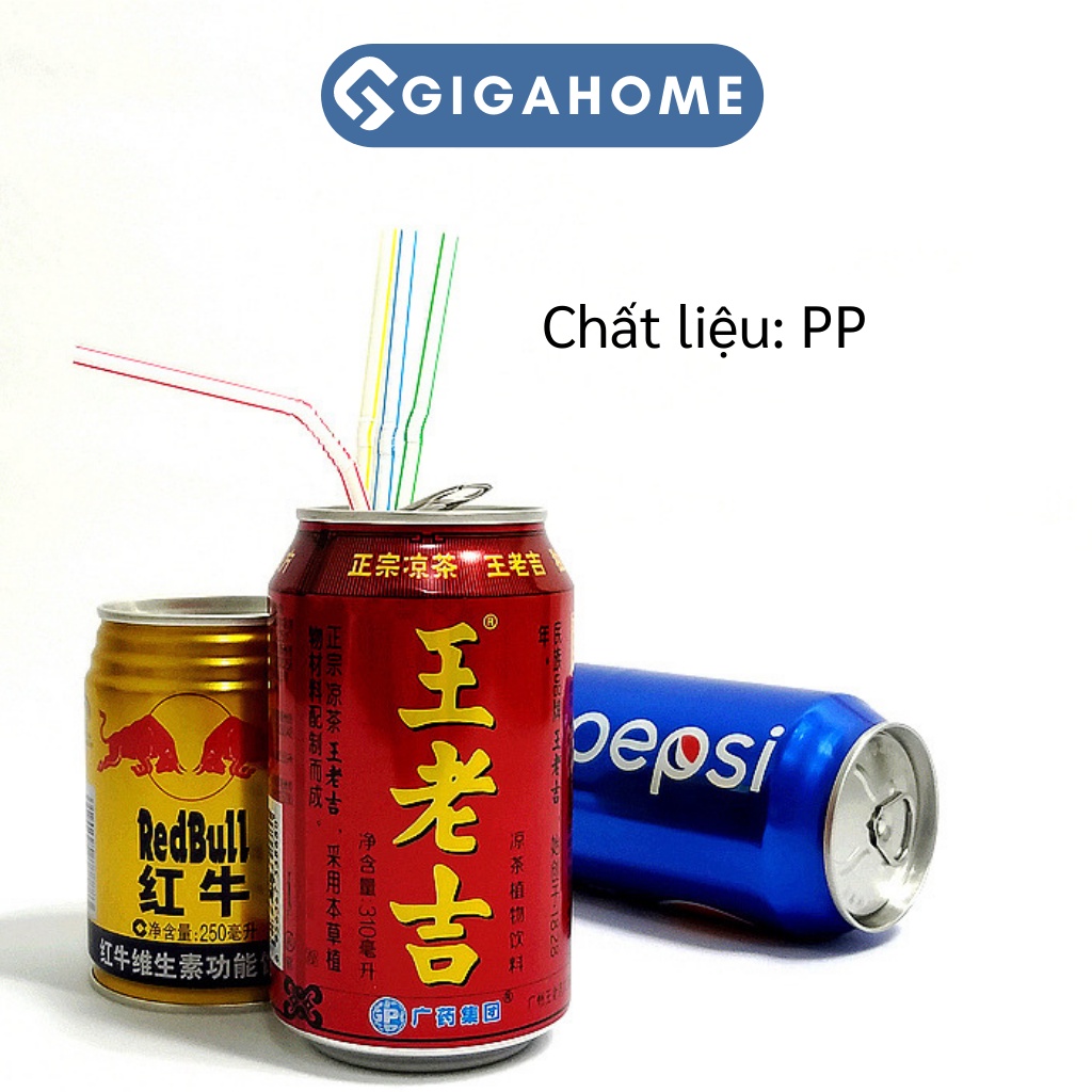 Combo 100 Ống Hút Nhựa Khuỷu Tay Thân Thiện Môi Trường GIGAHOME 9352
