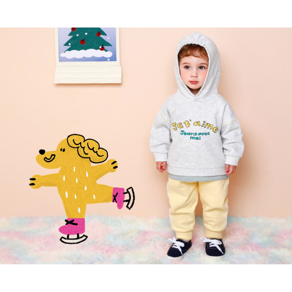 Quần lót bông hoodie Hàn Quốc MM maruse36 bé trai bé gái