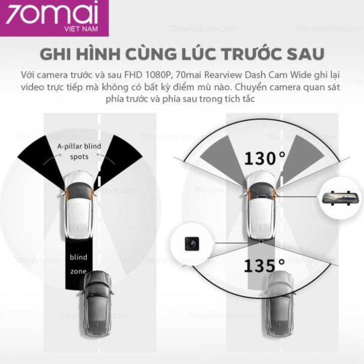 Camera hành trình 70mai D07 nội địa TQ Camera hành trình gương chiếu hậu 70mai D07. Bảo hành 3 tháng.