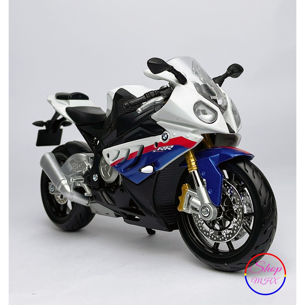 Xe mô hình mô tô BMW S1000RR TẶNG KÈM BIỂN SỐ tỉ lệ 1:12 hãng Maisto