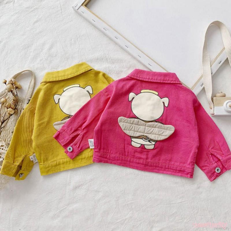 Áo khoác denim màu trơn phong cách Hàn Quốc cho bé gái