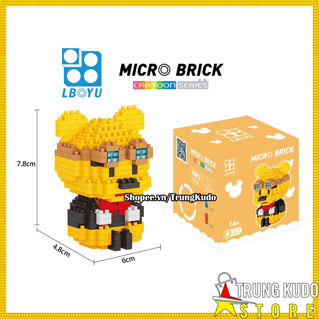 Lego 3D Disney Xếp hình các nhân vật Gấu Lợn Trong Disney Channel - Đồ Chơi Lego Nanoblock làm quà tặng bạn trai bạn gái